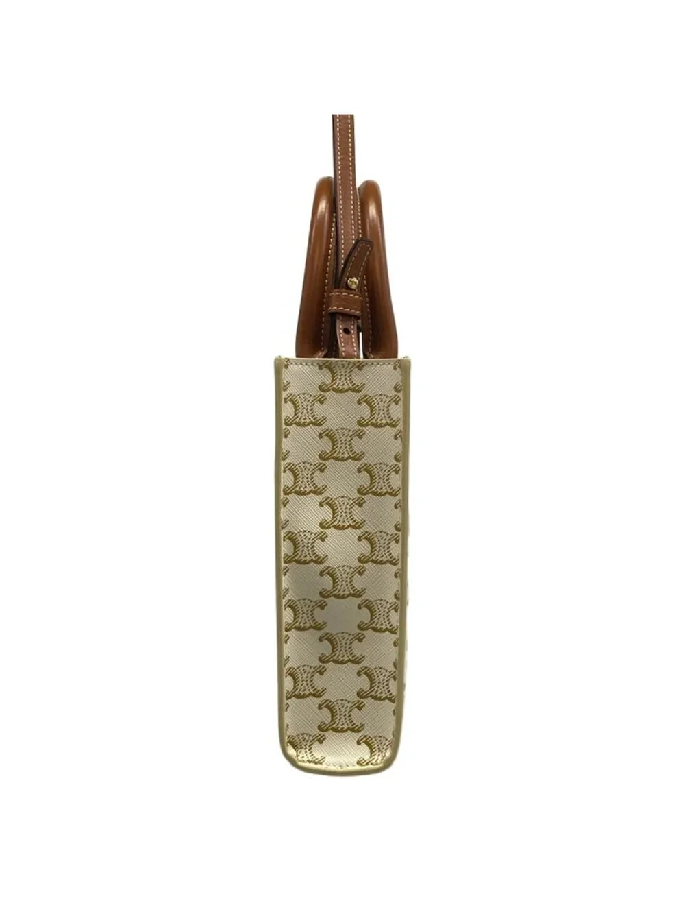 Celine Tote Mini Vertical Cover Ivory Brown
